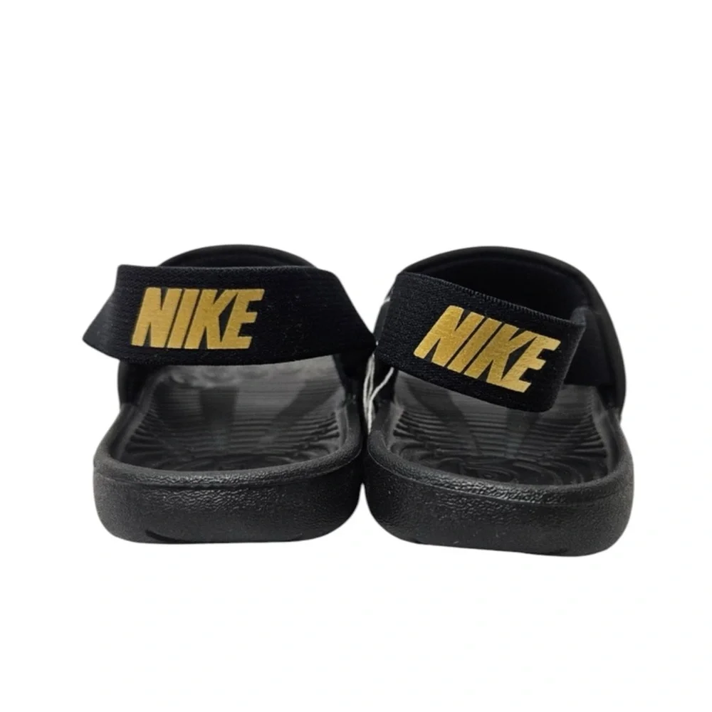 NIKE Kids' Black & Gold Kawa Slide Sandals Size 6C — SUPER CUTE!!!